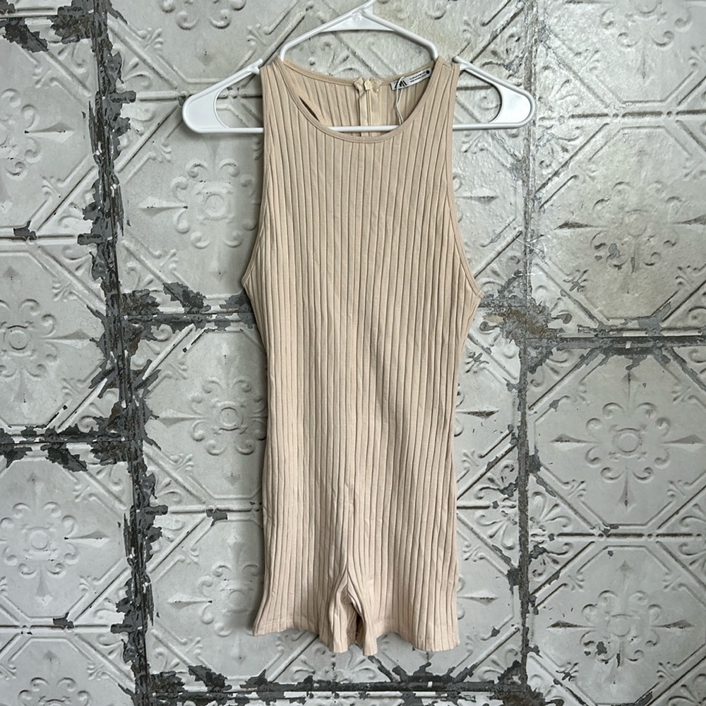 Zara NWOT ribbed tank lounge romper